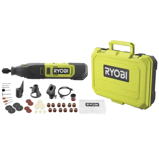 Ryobi RRT12-120BA3 multiværktøj 12V m/3 forsatser og 35 tilbehørsdele