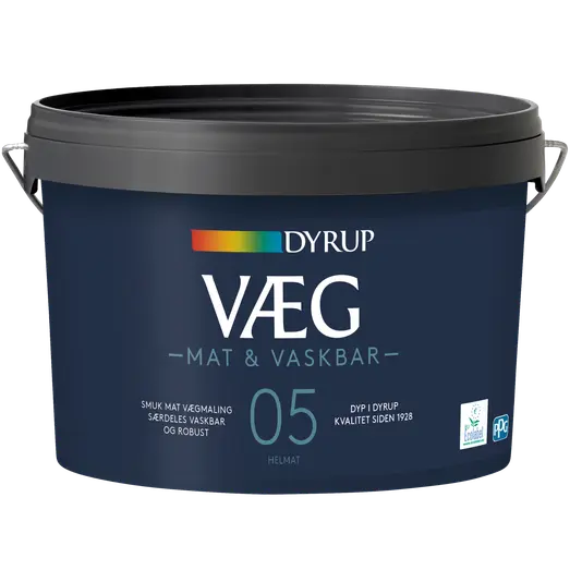 Dyrup vægmaling mat og vaskbar 5 hvid