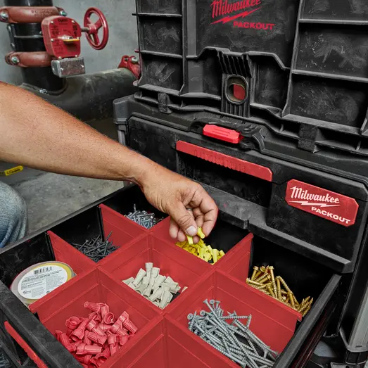 Milwaukee packout kuffert med 3 skuffer