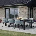 Guldborg/Søby havemøbelsæt med bord og 6 stole sort/grøn