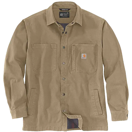 Carhartt Canvas fleece foret skjortejakke Dark khaki