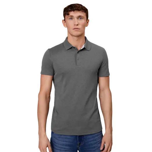 ID Seven Seas herre poloshirt mørk grå melange