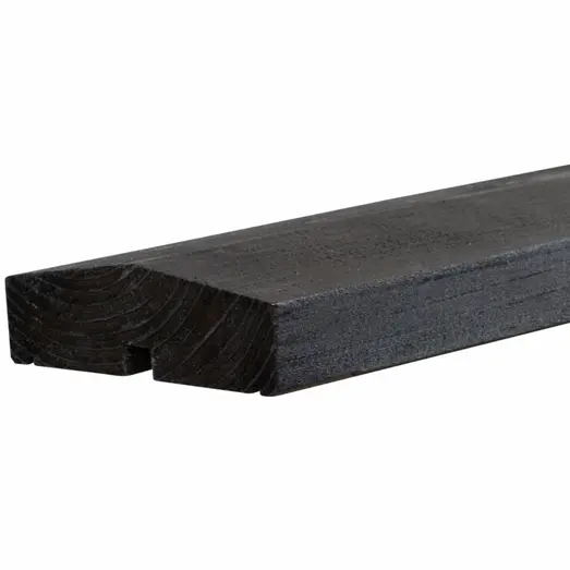 PLUS Renovationsskjul Klink Profil sort m/træstolper til nedgravning Sort