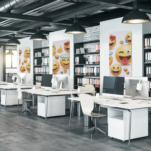 Art-Acoustic akustikbillede Emoji II 9x600x1200 mm hvid