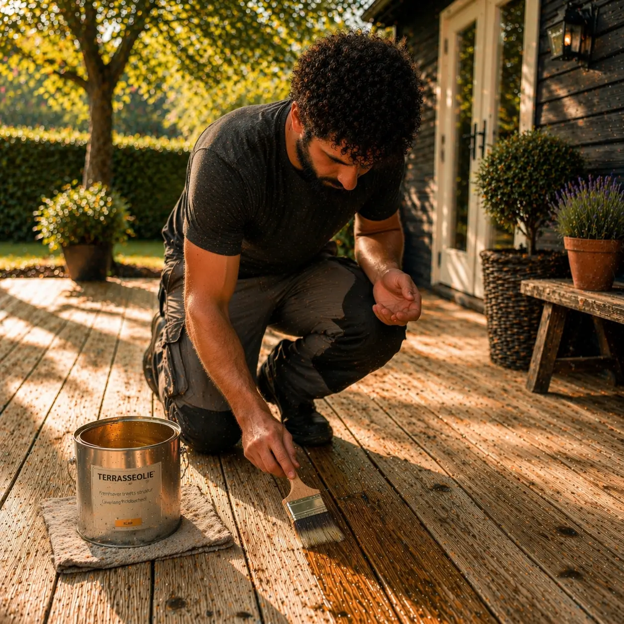 påføring af terrasseolie