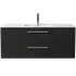 Badskab Milano med vask og 2 skuffer sort 120x45x60 cm