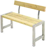 Plus Café plankebænk med 1 ryglæn 127 cm