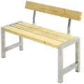 Plus Café plankebænk med 1 ryglæn 127 cm