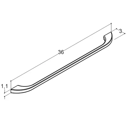 Scanbad Slim bøjlegreb 36 cm messing