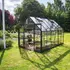 Halls ICON 8 9,7 m² sort m/3 mm delt glas og fundament