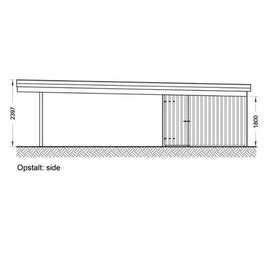 Christian dobbelt carport med redskabsrum 836x630 cm - UDEN TAG