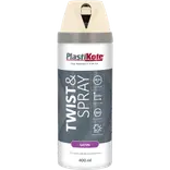 Plasti-Kote twist spraymaling 400 ml satin hvid