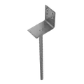 PN stolpefod L-form D99xH90xB50 L400 mm. varmforzinket