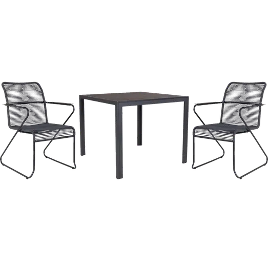 Guldborg havemøbelsæt med Korfu stole sort