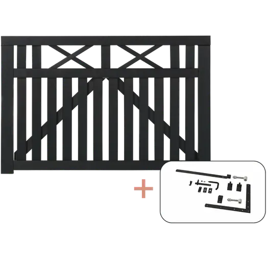 PLUS Vinesse enkeltlåge 150×98 cm sort inkl. sort beslag