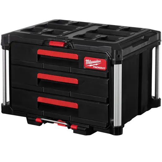 Milwaukee packout kuffert med 3 skuffer