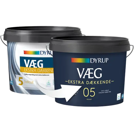 Dyrup Væg 05 vægmaling ekstra dækkende hvid 9 L