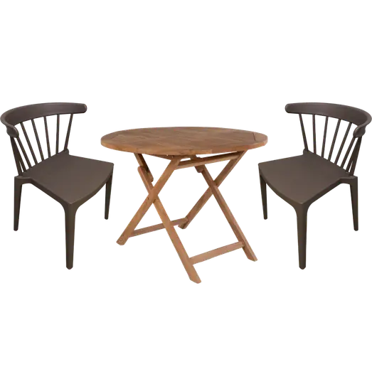 Bali havemøbelsæt med 2 Ærø havestol mørk sand