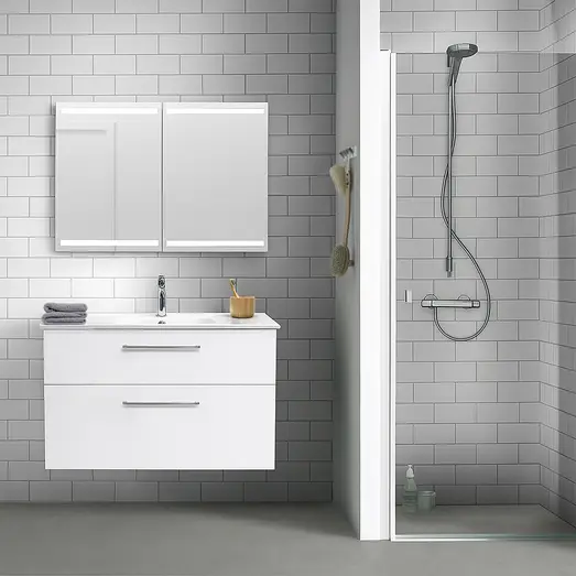 Scanbad Level spejlskab 100x80cm mat hvid