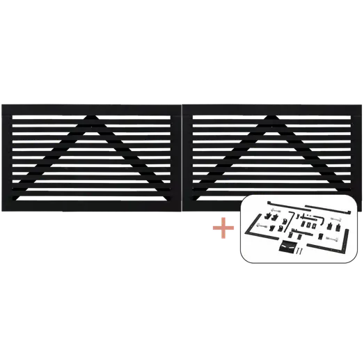 PLUS Tokyo dobbeltlåge 300×90 cm sort inkl. sort beslag