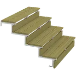 Plus Terrassetrappe 4 trin 71x104 cm 34,2° 120 cm
