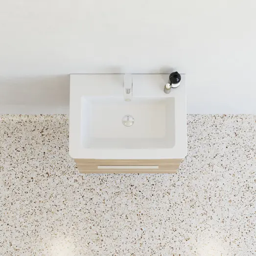 Scanbad Multo badmøbel m/Lazuli vask, 2 skuffer varm eg