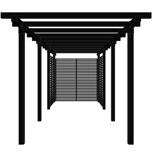 Plus Pergola dobbelt 3 moduler m/Tokyo hegn sort