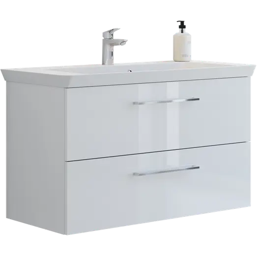 Scanbad vaskeskab m/marbelle vask 100cm hv hgl