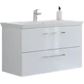 Scanbad vaskeskab m/marbelle vask 100cm hv hgl