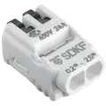 E-Line fjeder samlemuffe 2-polet hvid
