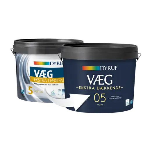 Dyrup Væg 05 vægmaling ekstra dækkende hvid 4,5 L