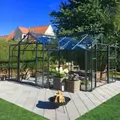 Elmholm Exclusive Orangeri antracit med hærdet glas 17,65 m²
