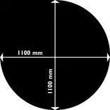 Aduro sort stål gulvplade dråbeformet 1100x1100 mm