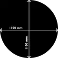 Aduro sort stål gulvplade dråbeformet 1100x1100 mm