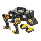 DeWALT DCK2051E2T-QW 18V sæt. boremaskine og slagskruetrækker, batteri og kuffert