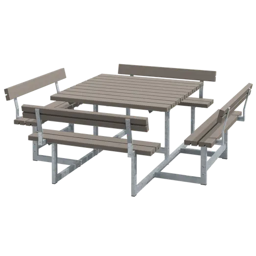 Plus Picnic bord/bænkesæt med 4 ryglæn 224 cm