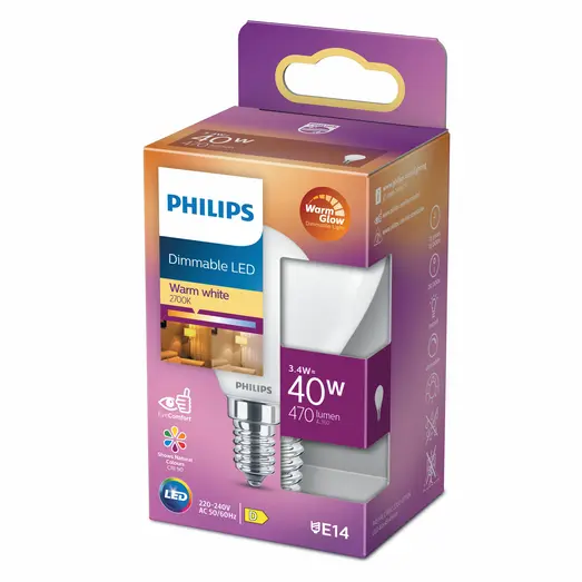 Philips Kerte & Luster LED pære 40W E14 varmt skær