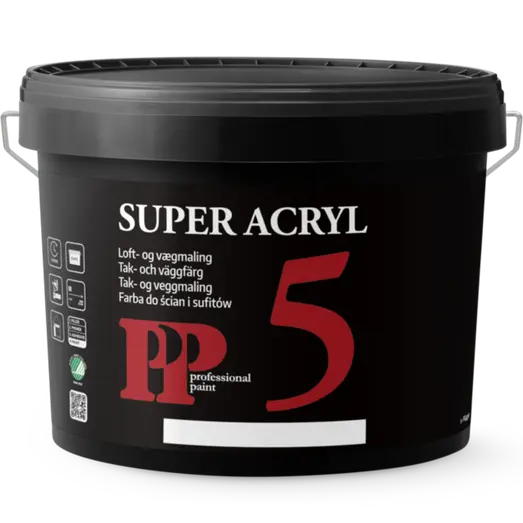 PP Acrylmaling Super 5 S0500-N/Råhvid