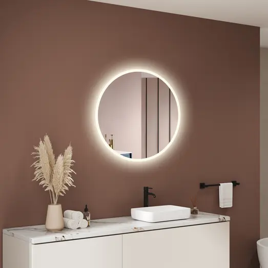 Milobad CL065-1 spejl m/LED frosted Ø60 cm