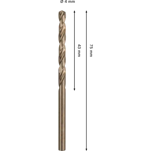 Bosch PRO Stainless Steel HSS-Co-spiralbor, 4x43x75 mm