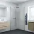 Scanbad brusedør E - halvrund klart glas, model 90