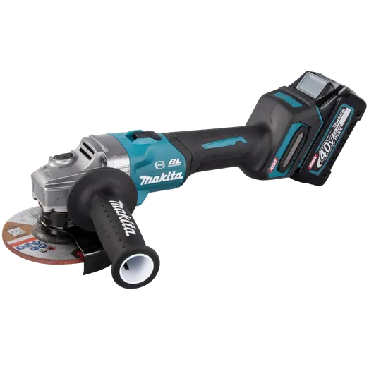 Makita GA005GM201 XGT 40V vinkelsliber 4.0 Ah batteri og lader