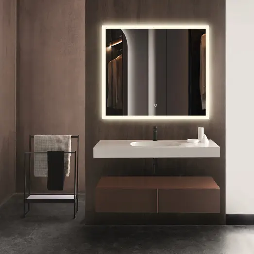 Milobad CL30 LED spejl 70 x 80 cm med frosted kant