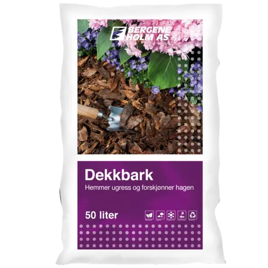 Bergene Holm dækbark 2400 liter, palle med 48 sække á 50 L