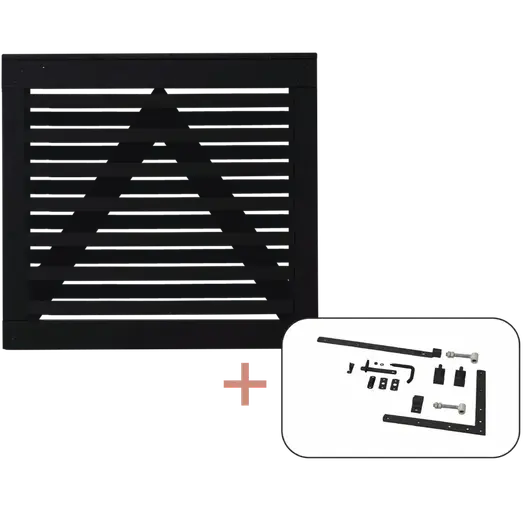 PLUS Osaka enkeltlåge 100×93 cm sort inkl. sort beslag