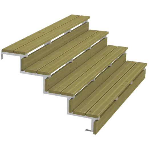 Plus Terrassetrappe 4 trin 71x104 cm 34,2°  180 cm