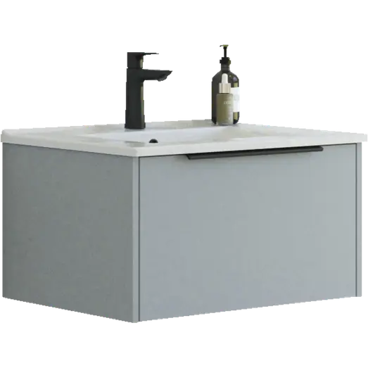 Scanbad NOW vaskeskab m/én skuffe 33,8x45,5 mat lyseblå glat front