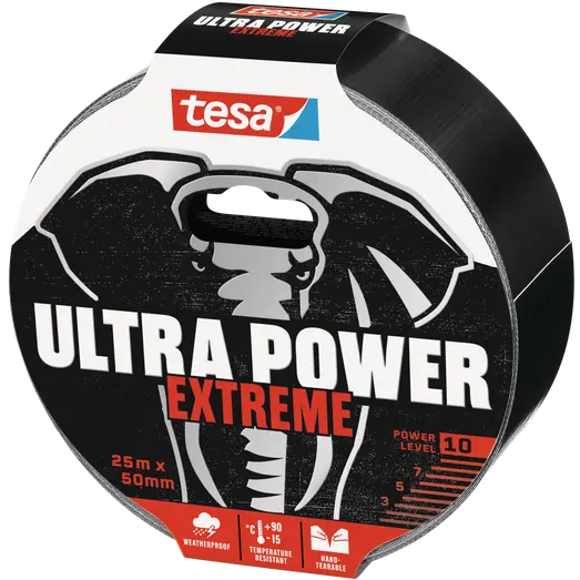 Tesa Ultra Power Extreme reparationstape 25 m x 50 mm sort