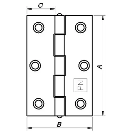 PN kanthængsel 76,2x50 mm elforz