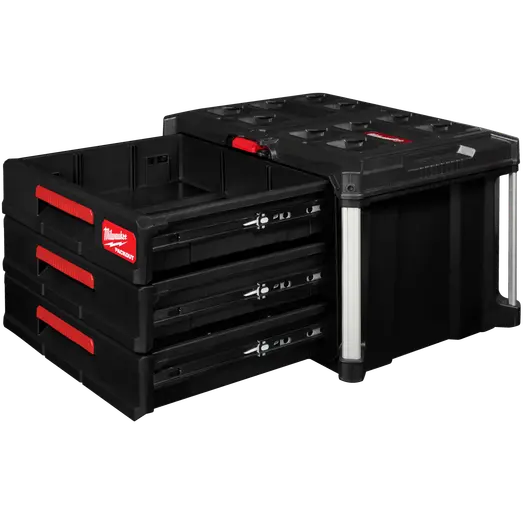 Milwaukee packout kuffert med 3 skuffer